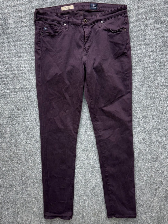 Ag Adriano Goldschmied Denim - AG Adriano Goldschmidt Jeans The Prima Cigarette Leg Skinny Maroon 28R 28x30